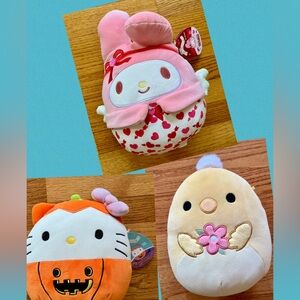 NEW Set of Three (3) 8-inch Squishmallows - Halloween, Valentines Day & Easter